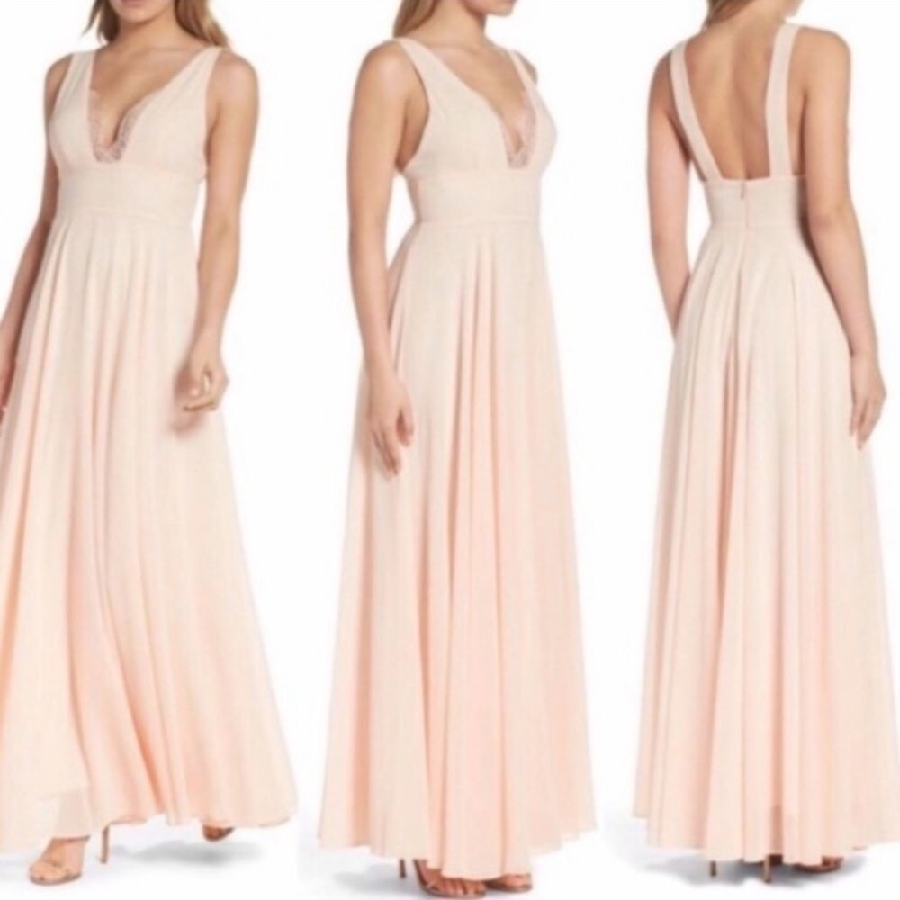 LACE TRIM DRESS BLUSHED PINK